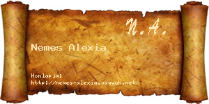 Nemes Alexia névjegykártya